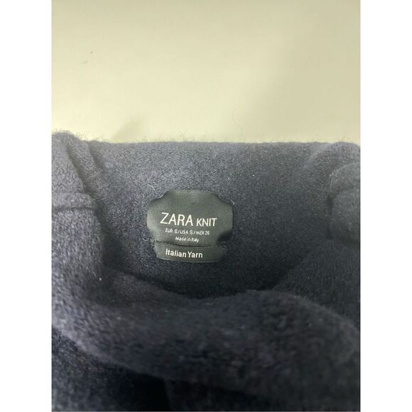 Zara Knit  Melange Knitted Turtleneck Top Black Size S Turtleneck - Picture 3 of 9